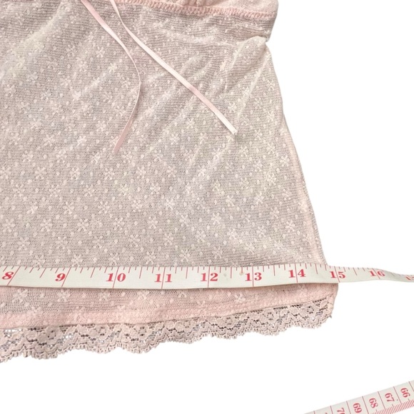 EBERJEY Pale Pink Pajama Tank Top Sheer Small - Medium Ribbon Bow Snowflake - Picture 9 of 12